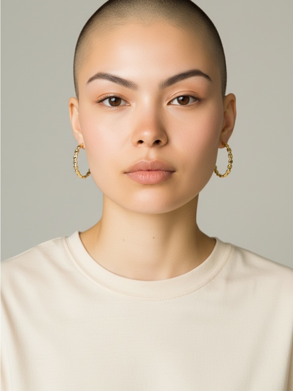 Textured Gold Hoop Earrings for Women